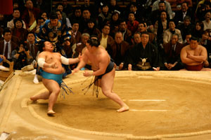 Asashoryu wins the fight