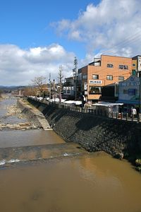 The takayama morning market on the borders of the Miya-gawa, Japan